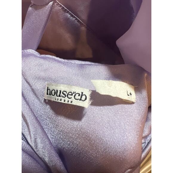 House of CB Christa Embroidered Lavender Mini Dress Size L+ Large + - Picture 7 of 10